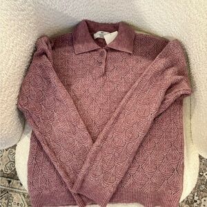 Women's Mauve Sweater with Collar
